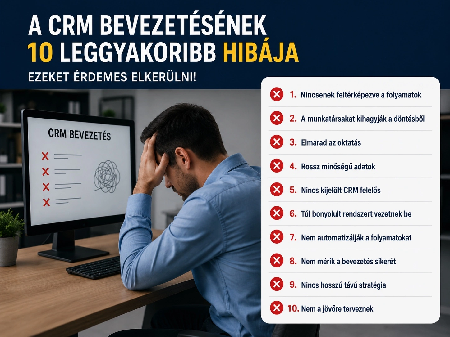 A CRM bevezetésének 10 leggyakoribb hibája