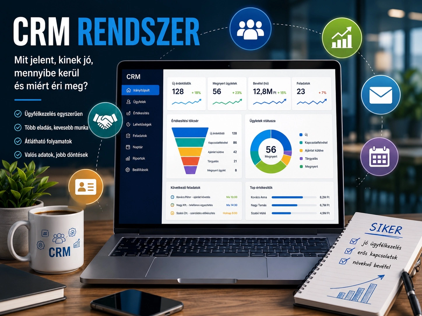 CRM rendszer – Mit jelent a CRM, kinek jó, mennyibe kerül és mikor érdemes egyedi fejlesztésű CRM-et választani?