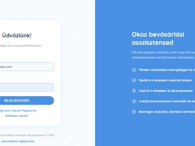 Fullstack fejlesztés (React + Laravel)