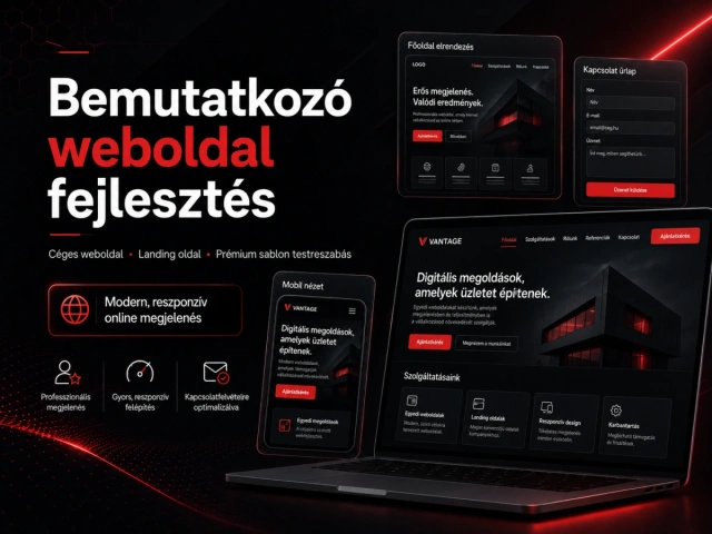 Bemutatkozó weboldal fejlesztés