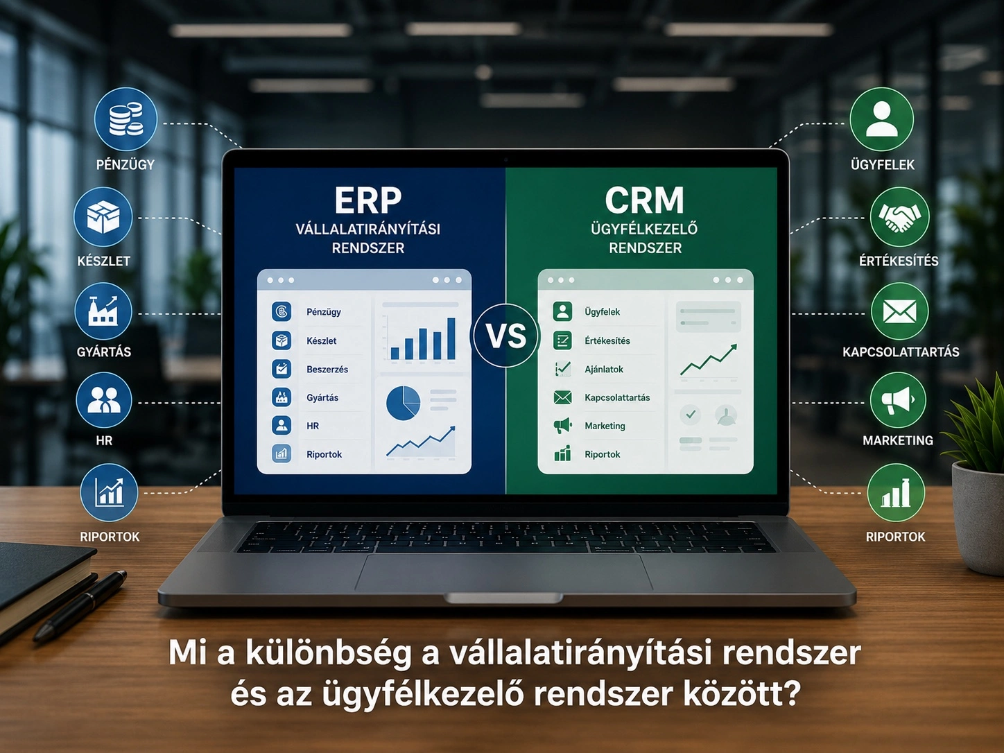 Mi a különbség a vállalatirányítási rendszer és az ügyfélkezelő rendszer között?