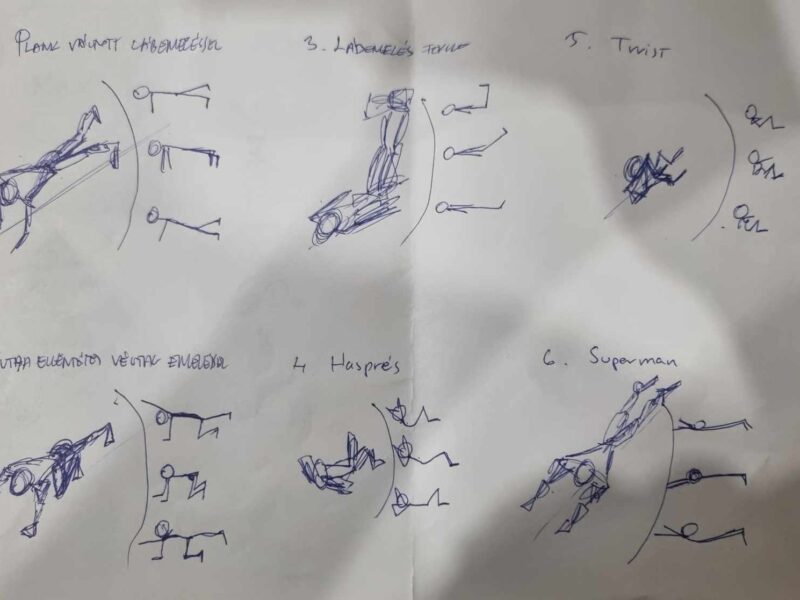 Fitness mozdulatok vektorgrafikus ábrázolása