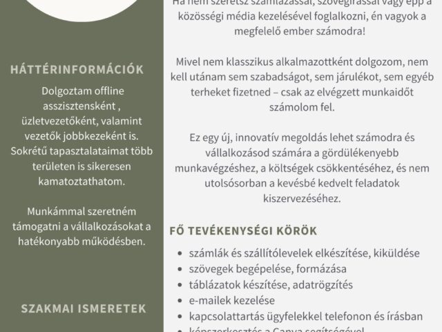 Virtuális asszisztencia, weblapkészítés, személyi asszisztencia