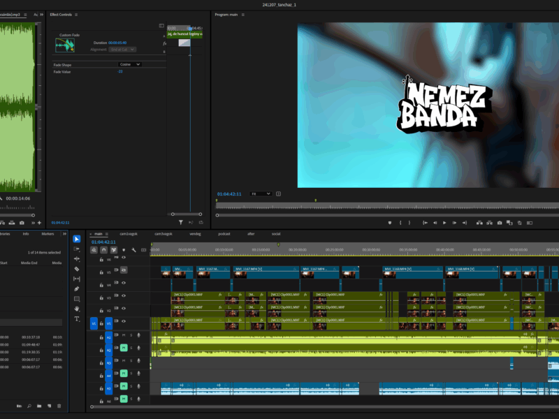 Multicam (több kamerás) videó vágás