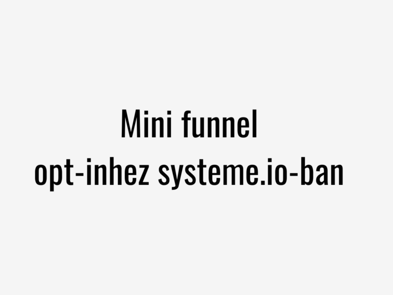 Mini funnel opt-inhez systeme.io-ban