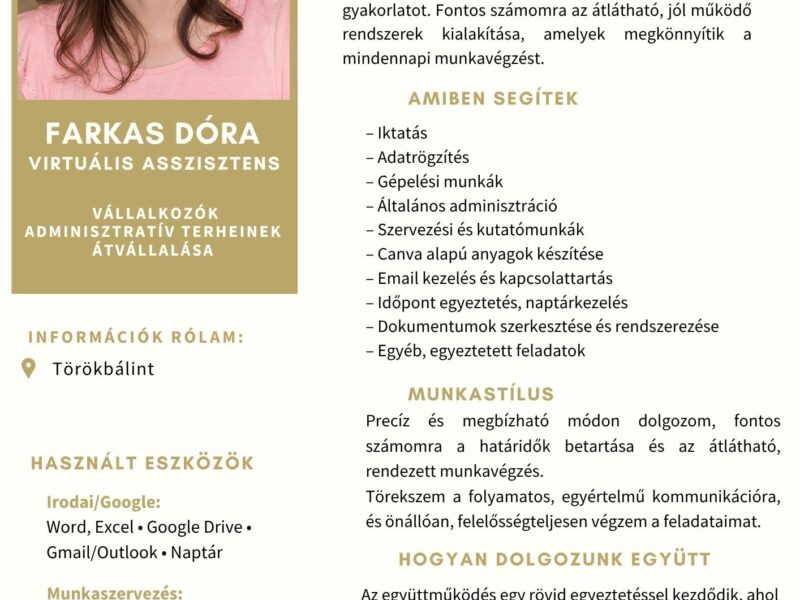Virtuális asszisztens – adminisztratív támogatás